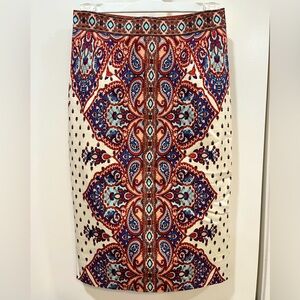 Antonio Melani Midi Paisley Pencil Skirt 0